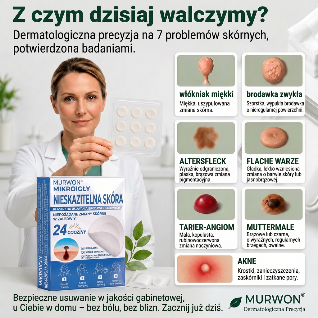 🇵🇱 Wysokiej jakości polski produkt, szybka wysyłka krajowa | MURWON® 💟 Plastry mikroigłowe zmniejszające widoczność niedoskonałości skóry 📍 (Na włókniaki,kurzajki, pieprzyki, przebarwienia i inne widoczne niedoskonałości skóry.) 🌥️