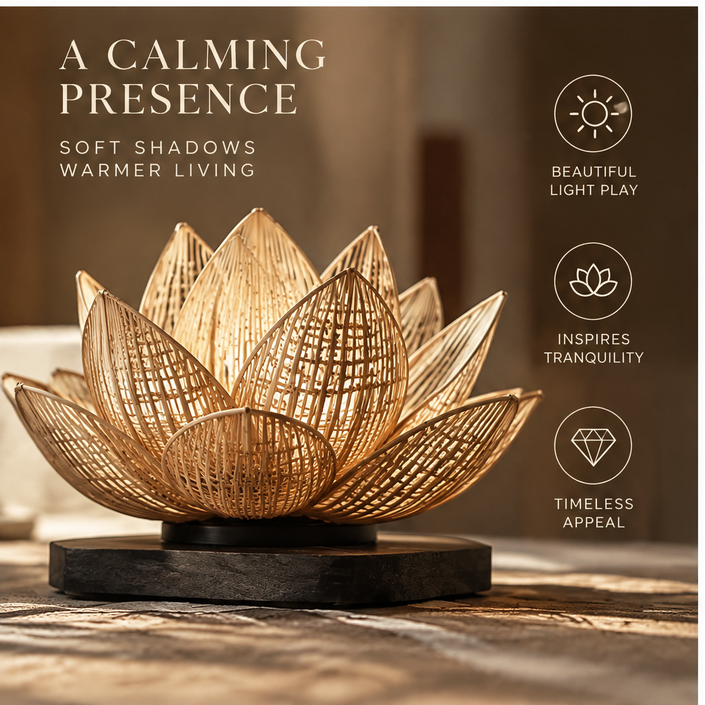 Front view of layered lotus decor showing overlapping petal shapes